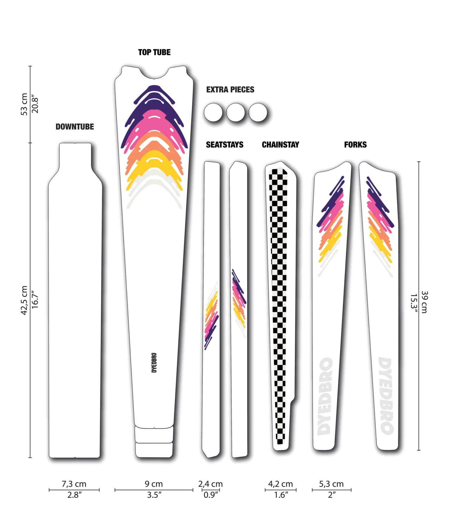 Dyedbro Grind Frame Bescherming Kit 80s - Mat 3 Dyedbro Grind Frame Bescherming Kit 80s - Mat
