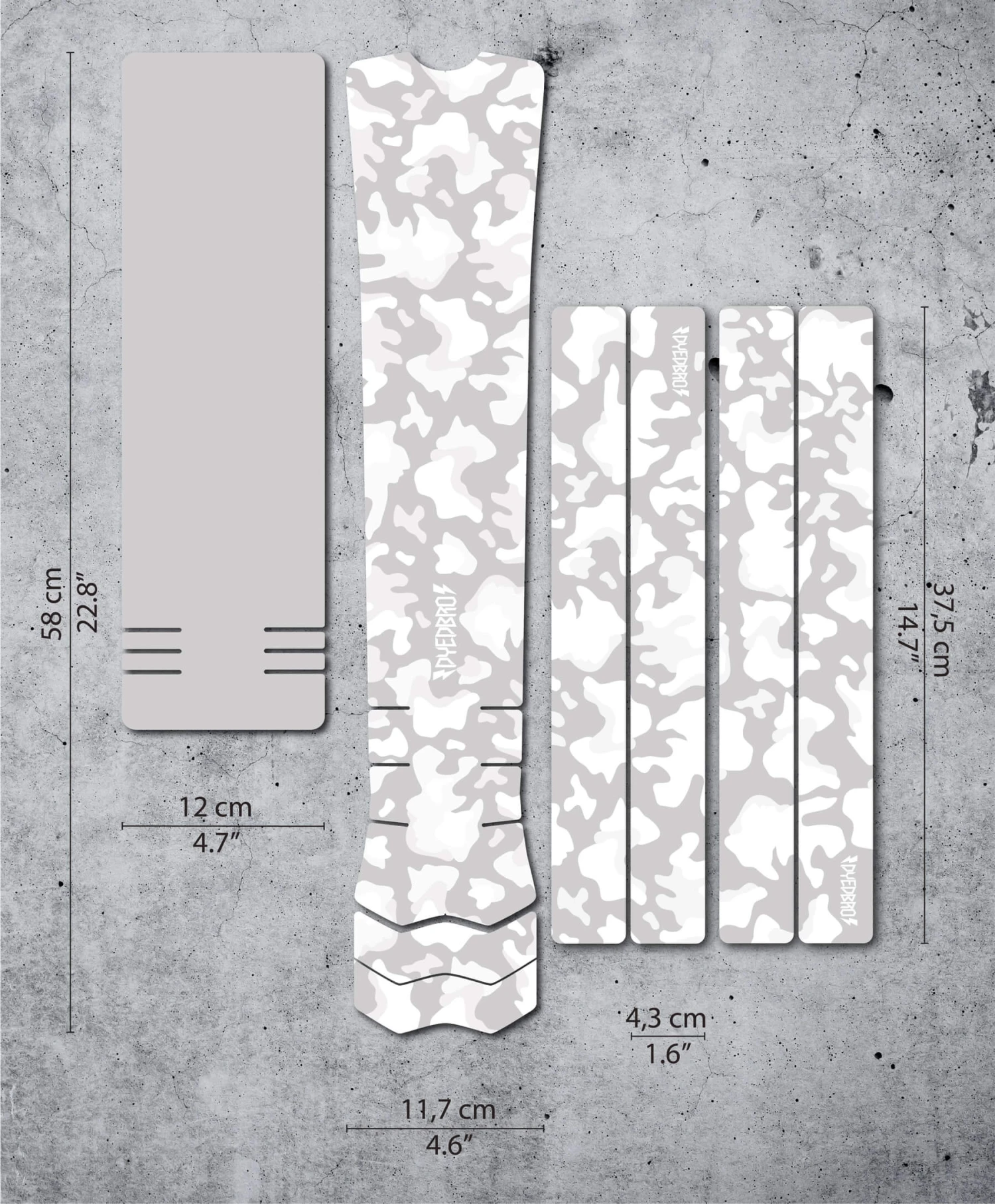 Dyedbro E-bike Frame Beschermingskit Camo - Mat Wit 3 Dyedbro E-bike Frame Beschermingskit Camo - Mat Wit