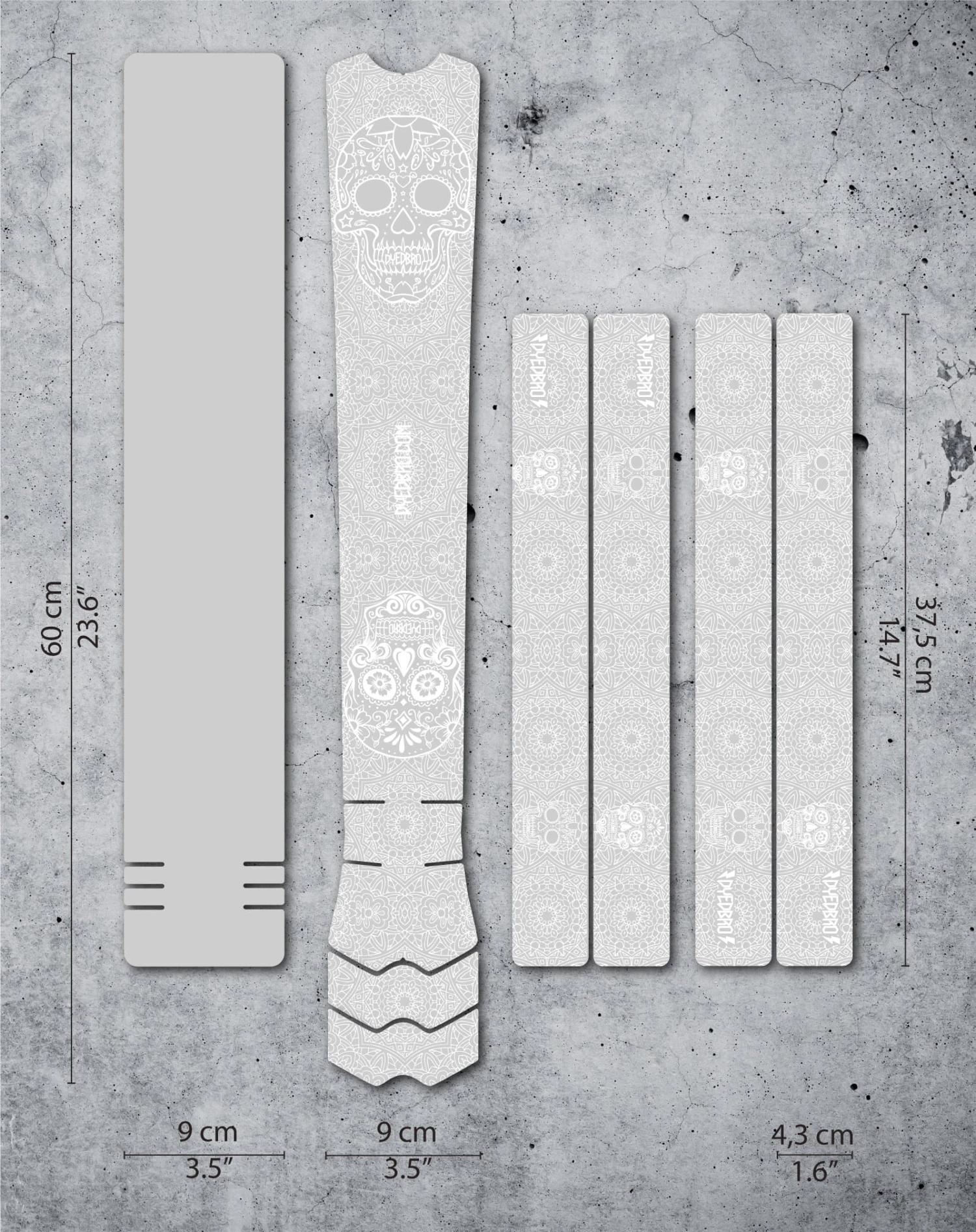 Dyedbro Beschermingsset Voor Montuur - Día De Muertos - Wit Matte 3 Dyedbro Beschermingsset Voor Montuur - Día De Muertos - Wit Matte