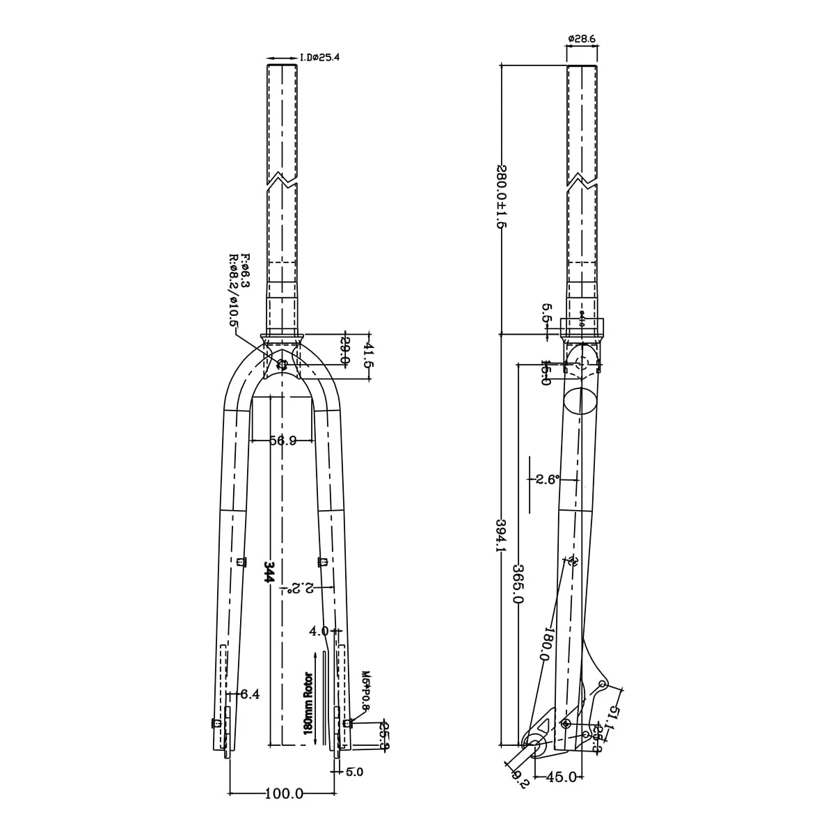 FFX-45 Disc Fixie Starre Voorvork - Zwart 7 FFX-45 Disc Fixie Starre Voorvork - Zwart - Afbeelding 5