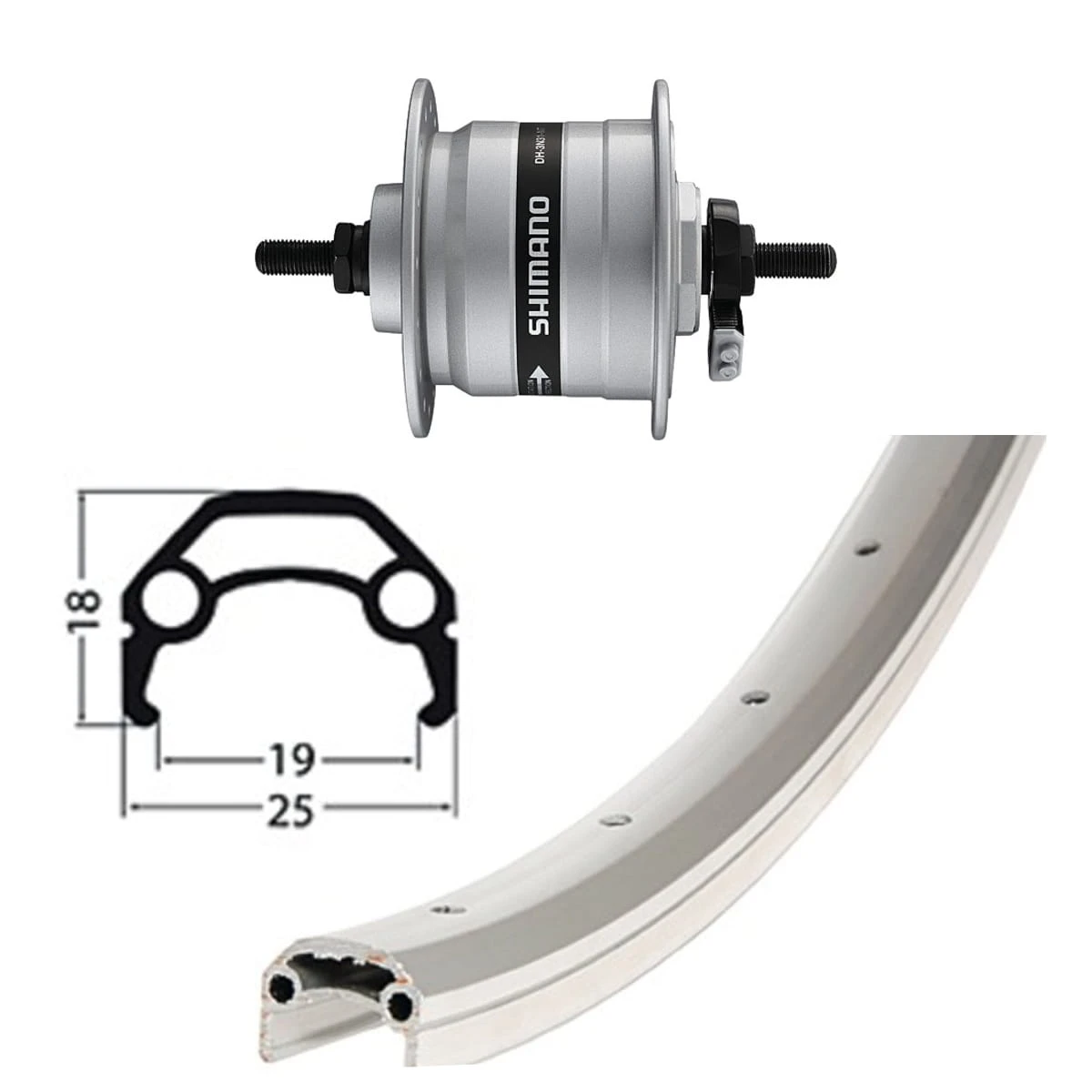 VR 28 Inch Met Naafdynamo - Zilver 4 VR 28 Inch Met Naafdynamo - Zilver - Afbeelding 2